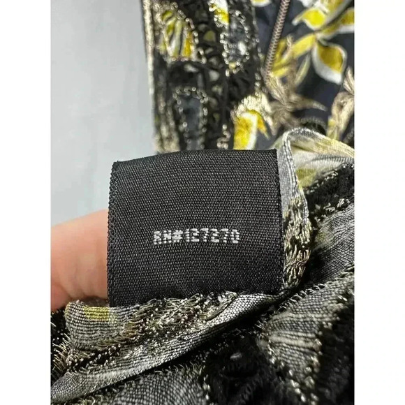 SUNO‎ (6) Black & Yellow 100% Silk Mini Sleeveless Fit & Flare Eyelet Mini Dress - Picture 11 of 14